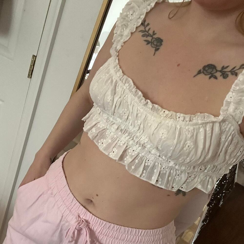 Princess Polly White Sweetheart Crop Top